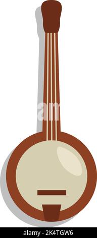 Banjo africano, illustrazione, vettore, su sfondo bianco. Illustrazione Vettoriale