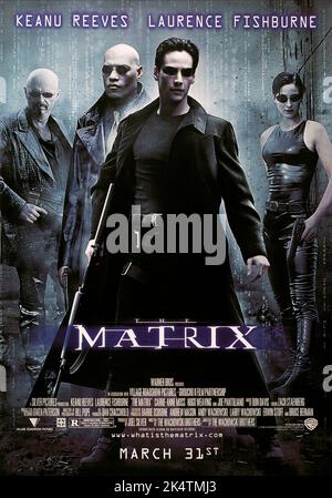 La matrice 1999. Poster Matrix Movie. Keanu Reeves Foto Stock