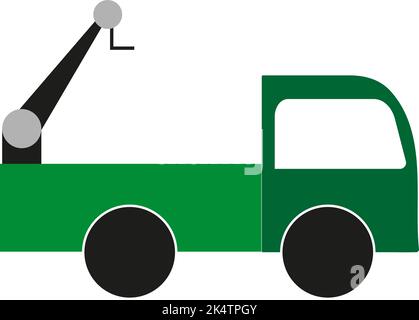 Carrello verde, illustrazione, vettore su sfondo bianco. Illustrazione Vettoriale