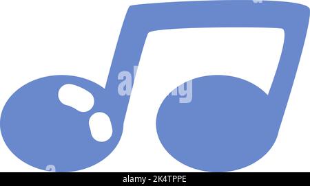 Nota di musica cinematografica, illustrazione, vettore su sfondo bianco. Illustrazione Vettoriale