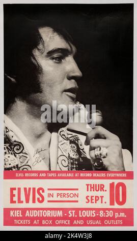 Poster del concerto - Elvis Presley in persona - giovedì 10 settembre - Kiel Auditorium St. Louis 1970. Foto Stock