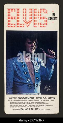 Poster/cartello del concerto di Elvis Presley Sahara Tahoe Foto Stock