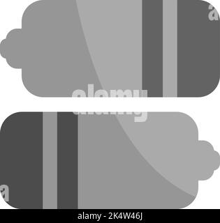 Batteria sotto tensione, illustrazione, vettore su sfondo bianco. Illustrazione Vettoriale