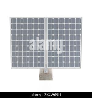 Il pannello solare realistico 3D generato dal computer isolato su uno sfondo bianco verticale. Foto Stock
