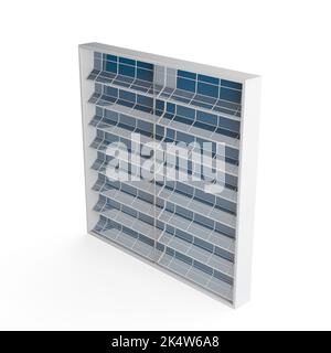Il pannello solare realistico 3D generato dal computer isolato su uno sfondo bianco verticale. Foto Stock