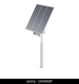 Il pannello solare realistico 3D generato dal computer isolato su uno sfondo bianco verticale. Foto Stock