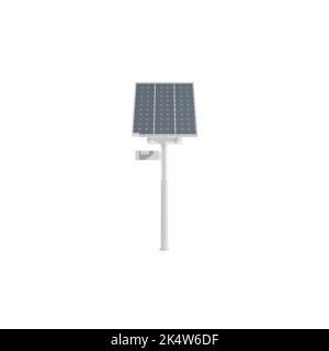 Il pannello solare realistico 3D generato dal computer isolato su uno sfondo bianco verticale. Foto Stock