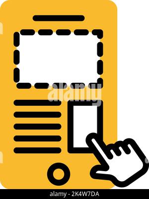 Mobile ux, illustrazione, vettore su sfondo bianco. Illustrazione Vettoriale