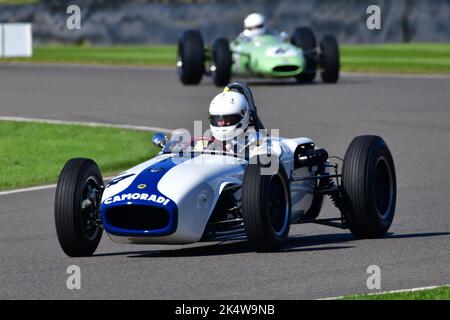 Klaus Bergs, Lotus-Climax 18, Glover Trophy, una gara di 25 minuti per le vetture da 1½ litri del Gran Premio, che gareggiavano sulle piste del Regno Unito e dell'Europa, tra parentesi Foto Stock