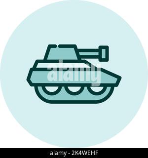 Carro armato militare, illustrazione, vettore su sfondo bianco. Illustrazione Vettoriale