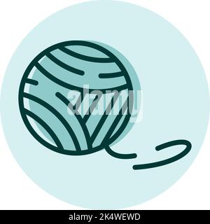 Palla di filato, illustrazione, vettore su sfondo bianco. Illustrazione Vettoriale