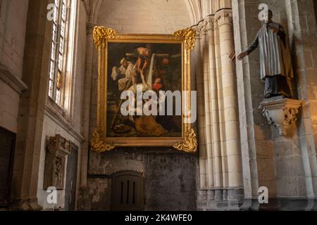 Cattedrale di Saint-Omer Pas de Calais France Settembre 2022 Pittura della discesa dalla Croce di Peter Paul Rubens alla Cattedrale di Saint-Omer, 1616 sai Foto Stock