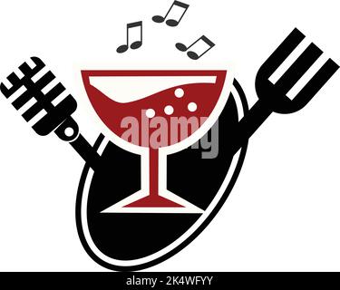 logo di intrattenimento musicale del ristorante dell'hotel Illustrazione Vettoriale