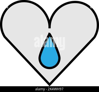 Goccia d'acqua, illustrazione, vettore su sfondo bianco. Illustrazione Vettoriale