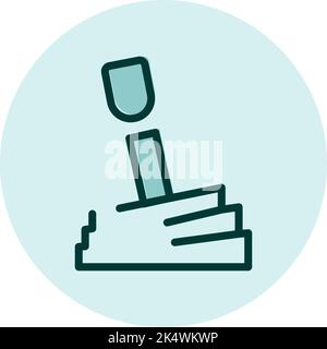 Scatola ingranaggi per auto, illustrazione, vettore su sfondo bianco. Illustrazione Vettoriale