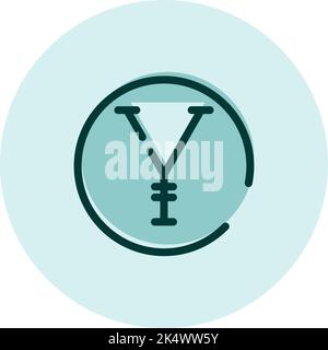 Yen finanziario, illustrazione, vettore su sfondo bianco. Illustrazione Vettoriale