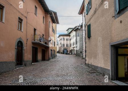 Vista di un particolare del paese di Fiumalbo Foto Stock