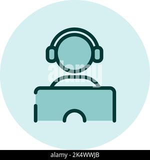 Supporto per le chiamate di emergenza, illustrazione, vettore su sfondo bianco. Illustrazione Vettoriale