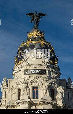 Il Metropolis Building a Madrid, Spagna Foto Stock