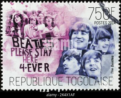 Tour Nord America dei Beatles con francobollo Foto Stock