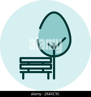 Panca da giardino, illustrazione, vettore su sfondo bianco. Illustrazione Vettoriale