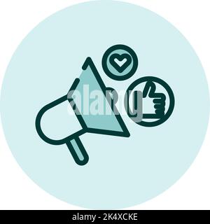 Social media marketing, illustrazione, vettore su sfondo bianco. Illustrazione Vettoriale