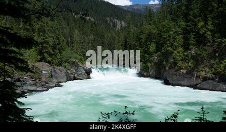 Le cascate Overlander nel Mount Robson Provincial Park nella British Columbia Foto Stock