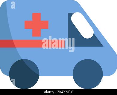 Ambulanza sanitaria, illustrazione, vettore su sfondo bianco. Illustrazione Vettoriale