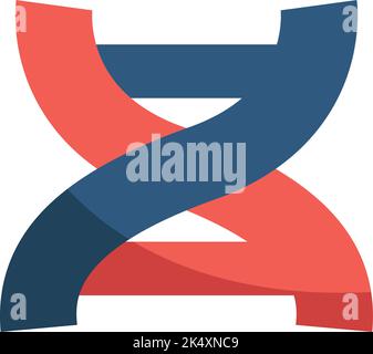 Spirale del DNA, illustrazione, vettore su sfondo bianco. Illustrazione Vettoriale