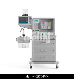 Apparecchio per anestesia-respirazione su sfondo bianco Foto Stock