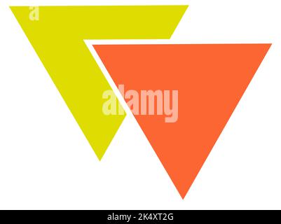 Logo a due triangoli, illustrazione, vettoriale su sfondo bianco. Illustrazione Vettoriale