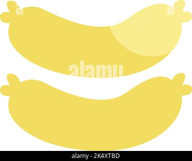 Mattina colazione con salsiccia di routine, illustrazione, vettore su uno sfondo bianco. Illustrazione Vettoriale