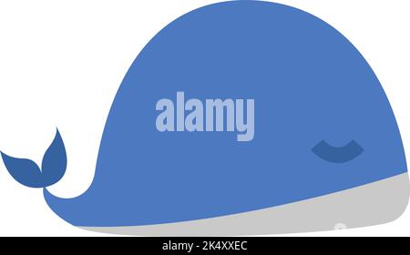 Balena di mare blu, illustrazione, vettore su sfondo bianco. Illustrazione Vettoriale