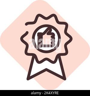 Premio, illustrazione, vettore sui social media su sfondo bianco. Illustrazione Vettoriale