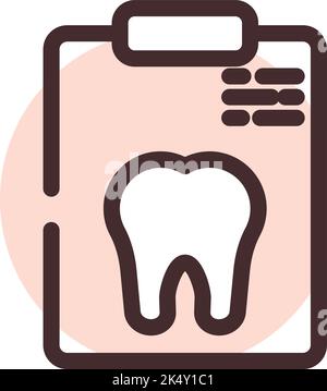 Raggi X del dente, illustrazione, vettore su sfondo bianco. Illustrazione Vettoriale