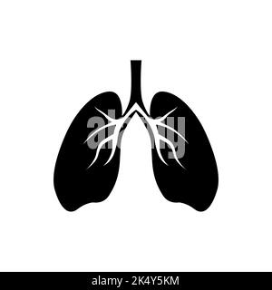 Polmoni icona del disegno di illustrazione del vettore di stile di glifo Illustrazione Vettoriale