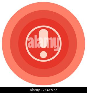 Punto importante pericoloso, punto esclamativo nel cerchio rosso Illustrazione Vettoriale