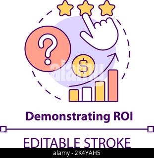 Dimostrazione dell'icona del concetto ROI Illustrazione Vettoriale