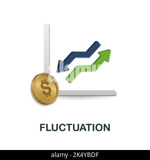 Icona fluttuazione. 3d illustrazione dalla collezione economica. Fluttuazione creativa 3D icona per il web design, modelli, infografica e altro ancora Illustrazione Vettoriale