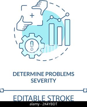 Definire la gravità dei problemi icona del concetto turchese Illustrazione Vettoriale