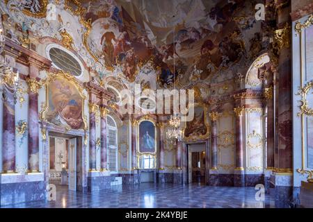 Il barocco Palazzo Bruchsal (Schloss Bruchsal), chiamato anche Damiansburg, a Bruchsal, Germania Foto Stock