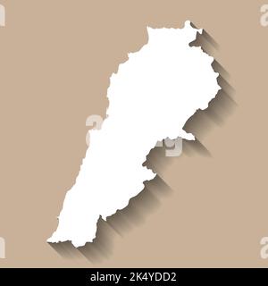 Silhouette della mappa vettoriale del paese in Libano Illustrazione Vettoriale