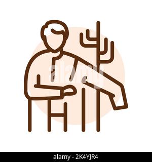 Vestire in abiti icona linea. Routine. Illustrazione Vettoriale