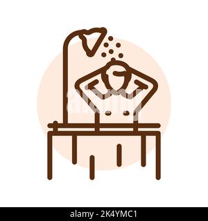 Prendere la linea doccia icona. Routine. Illustrazione Vettoriale