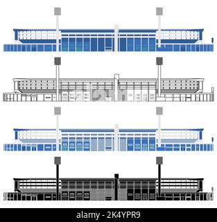 Famoso stadio a Florianopolis, Brasile Illustrazione Vettoriale