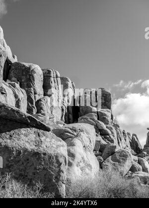 Una vista aerea delle formazioni rocciose nel Parco Nazionale di Joshua Foto Stock