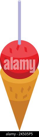 Cono gelato pinata messicano icona vettore isometrico. Partito del Messico. Caramelle carnevale Illustrazione Vettoriale