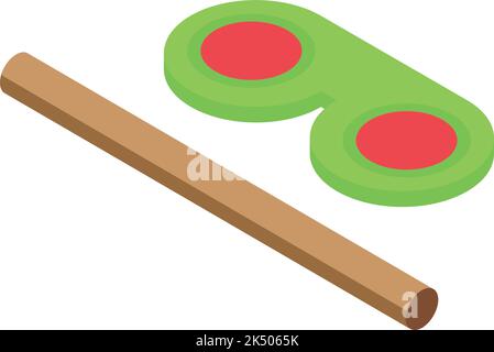 Messicano pinata maschera icona vettore isometrico. Partito del Messico. Cappello Cactus Illustrazione Vettoriale