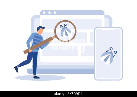 illustrazione del design moderno piatto per test multipiattaforma Illustrazione Vettoriale