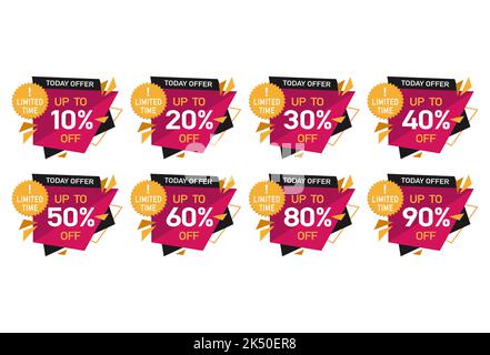 oggi offerta speciale limitata a tempo vettore set banner rosa Illustrazione Vettoriale